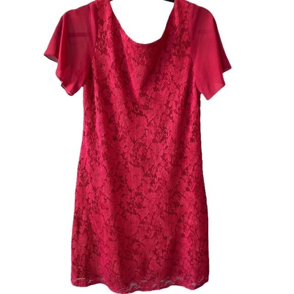 Taylor RED LACE DRESS Size 6 - Picture 2 of 7